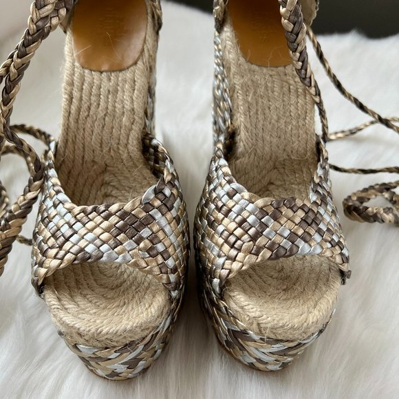 Hermès Women's Gold/Bronze Espadrille Sandals Size 38 - Picture 6 of 12